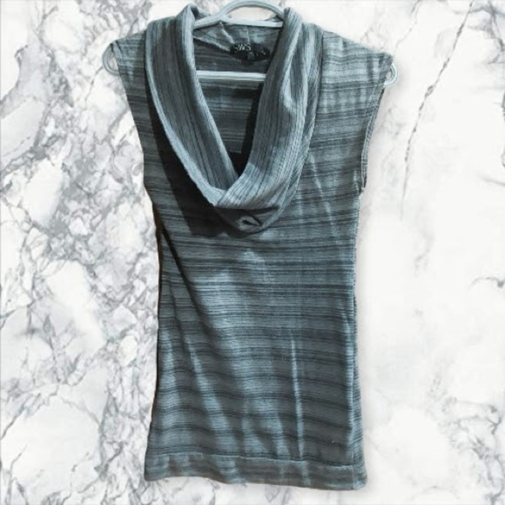 2/$20 Women's Gray Sleeveless Sweater cowl neck